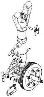 Main and nose landing gear for Cessna aircraft.