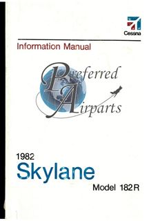 Picture of New 1982 Cessna 182R Skylane Pilot Information Manual PN D1215-13