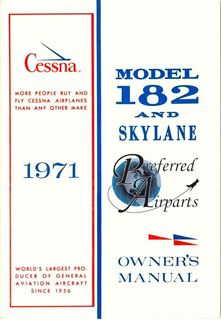 Picture of New 1971 Cessna 182N Owner’s Manual p/n D855-13