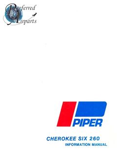 Picture of New Piper Cherokee Six 260 Pilots Information Manual p/n 761-558