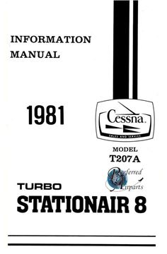 Picture of New 1981 Cessna T207A Turbo Stationair 8 Pilot Information Manual p/n D1206-13