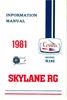 Picture of New 1982 Cessna R182 Skylane RG Pilot Information Manual p/n D1198-13