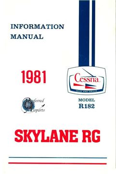 Picture of New 1982 Cessna R182 Skylane RG Pilot Information Manual p/n D1198-13