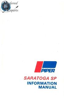 Picture of New Surplus 1980-1993 Piper PA32R-301 Saratoga SP Info Manual p/n 761-727