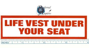 Picture of 1 Lot of 50 "Life Vest Under Your Seat" Placard Sticker