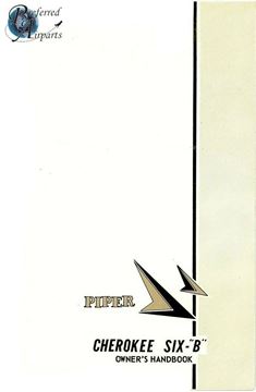 Picture of New Surplus 1968-1969 Piper PA32-260 Cherokee Six "B" Owner's Manual pn 753-788