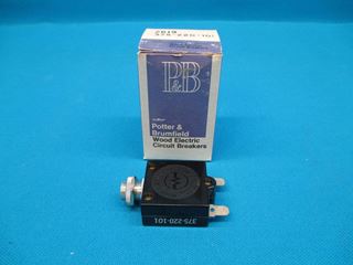 Picture of Potter & Brumfield Wood Electric Circuit Breaker 375-220-101 20 Amp (14724)