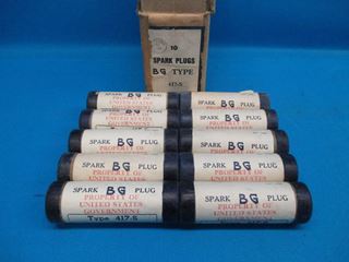 Picture of 1 Lot of 10 New Old Stock BG Spark Plugs Type 417-S, Military Warbird (15070)