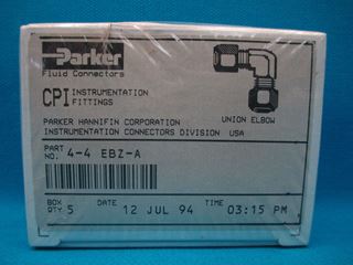 Picture of 1 Lot of 10 NOS Parker CPI Instr. Conn. Fittings Union Elbow PN 4-4EBZ-A (12086)