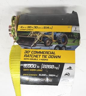 Picture of NEW 30 Foot X 4 Inch Commercial Ratchet Strap Tie Down PN 001-0817 5000 lbs Load