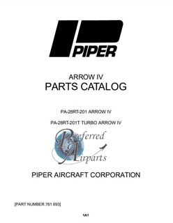 Picture of Piper PA-28RT-201 Arrow IV/PA-28RT-201T Turbo Arrow IV P/N 761-693 Parts Catalog