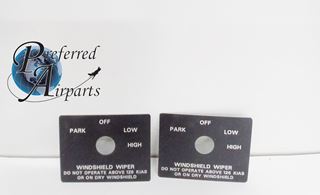 Picture of Lot of 2 New Piper Windshield Switch Placards p/n 582-702, alt p/n 80505-002