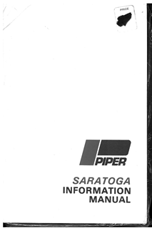 Picture of New Piper PA-32-301 Saratoga Information Manual, p/n 761-728