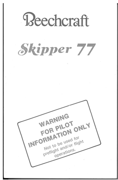 Picture of New Beechcraft Skipper 77 Pilot Information Manual, p/n BAC-408 FTM