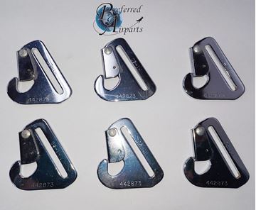 Picture of Lot of 6 New Aircraft Clip Type Seat Belt Fittings, p/n 442873