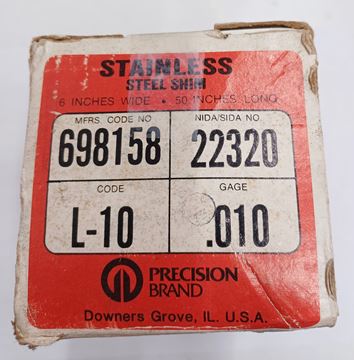 Picture of New Precision Stainless Steel Shim, 6" x 50" x 0.010", 22320, 698158, L-10