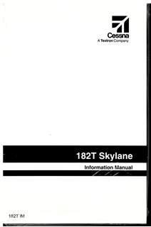 Picture of New Cessna 182T Skylane Aircraft Information Manual p/n 182TIM, D5139-13