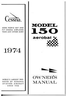 Picture of New 1974 Cessna 150 Aerobat Aircraft Owner's Manual p/n D1014-13, D5139-13