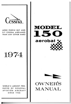 Picture of New 1974 Cessna 150 Aerobat Aircraft Owner's Manual p/n D1014-13, D5139-13