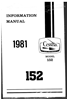 Picture of New 1981 Cessna 152 Information Manual p/n D1190-13, Includes D5139-13