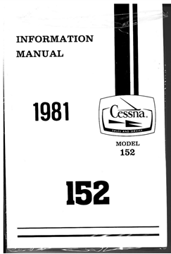 Picture of New 1981 Cessna 152 Information Manual p/n D1190-13, Includes D5139-13