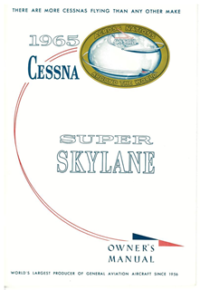 Picture of New 1965 Cessna Super Skylane Owner's Manual p/n D283-13, includes D5099-13