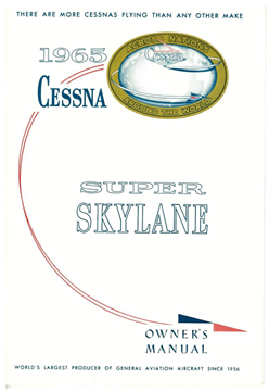 Picture of New 1965 Cessna Super Skylane Owner's Manual p/n D283-13, includes D5099-13