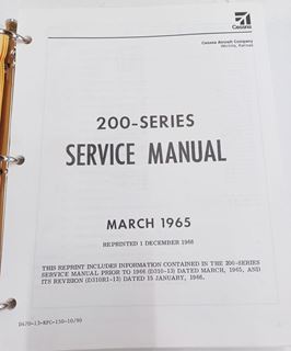 Picture of Used 1965 Cessna 200 Series Aircraft Service Manual Reprint, p/n D470-13