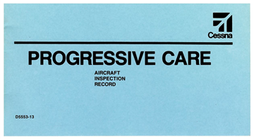 Picture of New Cessna Progressive Care Aircraft Inspection Record p/n D5553-13