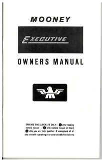 Picture of New Mooney Executive Aircraft Operator's Manual p/n M20F