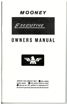 Picture of New Mooney Executive Aircraft Operator's Manual p/n M20F