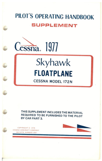 Picture of 1977 Cessna 172N Floatplane Pilot's Operating Handbook Supplement p/n D1097-13