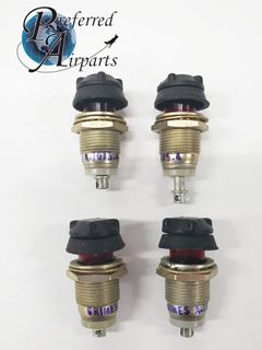 Picture of Lot of 4 New Aircraft Panel Mount Light Assemblies PN A7075-4 W Bulb, Red Lens