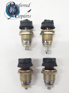 Picture of Lot of 4 New Aircraft Panel Mount Light Assemblies PN A7075-4 W Bulb, Red Lens