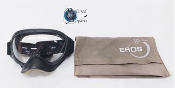 Picture of Used EROS Aircraft Smoke Goggles p/n MXP210-00 with Goggles Bag p/n 444160