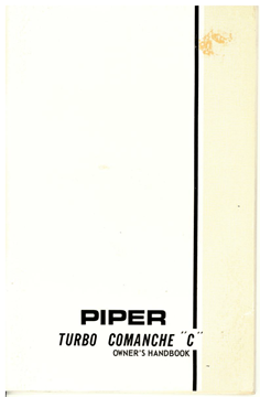 Picture of Piper PA24-260TC Turbo Comanche "C" Aircraft Owner's Handbook, P/N 753-823