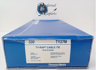 Picture of Lot of 500 New Surplus/New Old Stock Thomas & Betts Ty-Rap Cable Ties, p/n TY27M