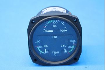 Picture of Used Piper Aircraft R.C. Allen Triple Engine Gauge p/n 548-646 (23980)