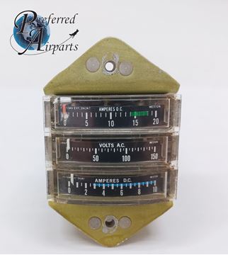 Picture of Used Aviation Triple Meter, p/n 27-82341-1, with 3 Weston Gauges