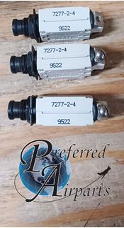 Picture of Lot of 3 Used Klixon Texas Instruments Aviation Circuit Breakers, p/n 7277-2-4