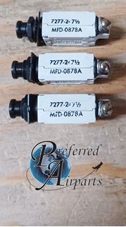 Picture of Lot of 3 Used Klixon Aviation Circuit Breakers, p/n 7277-2-7-5, 7277-2-7.5