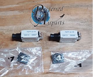 Picture of Lot of 2 New Surplus Klixon Texas Inst. Aviation Circuit Breakers p/n 7277-2-15
