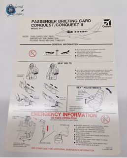 Picture of Lot of 10 Cessna 441 Conquest/Conquest II Passenger Briefing Cards pn D5242-4-13