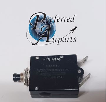 Picture of New Surplus Wood Electric Cessna Aircraft Circuit Breaker, p/n S1232-15