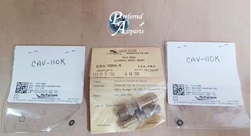 Picture of Lot of 2 Aviation Fuel Drain Valves & 2 New Seal Kits, p/n CAV-110H-4 & CAV-110K