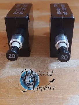 Picture of Lot of 2 New AMF Potter & Brumfield Piper Aircraft Circuit Breakers, p/n 454-685