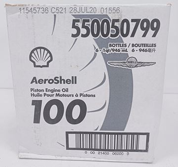 Picture of Lot of 6 New Surplus Quart Bottles of Aviation Piston Engine Oil pn Aeroshell100