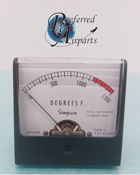Picture of New Surplus Simpson Electric Type J 1227 EGT Indicator/Meter, p/n MC03766