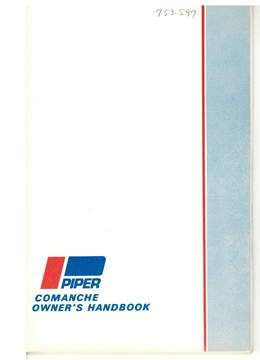 Picture of New Surplus Piper Comanche Aircraft Owner's Handbook 1962-1964, p/n 753-597